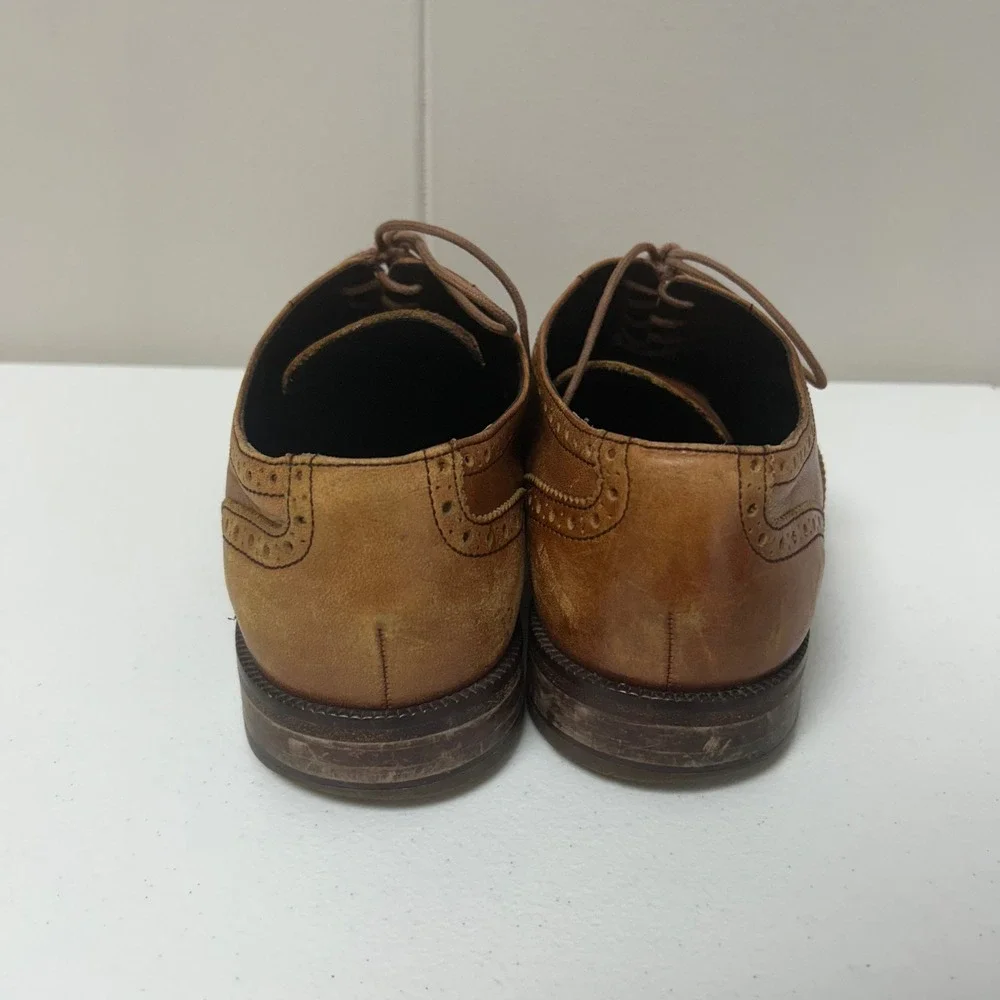 Cole Haan Wingtip‎ Oxford Mens 9.5 M Tan Leather Brogue Dress Shoes C12210